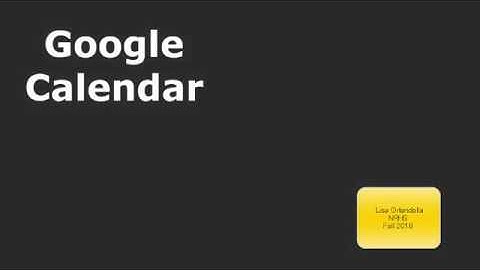 Google Calendar P1