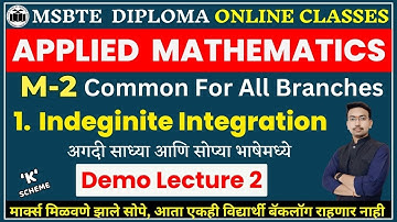 Diploma M-2 | Unit 1. Indefinite Integral | Lecture 2. Standard Integration Formulae Part 2