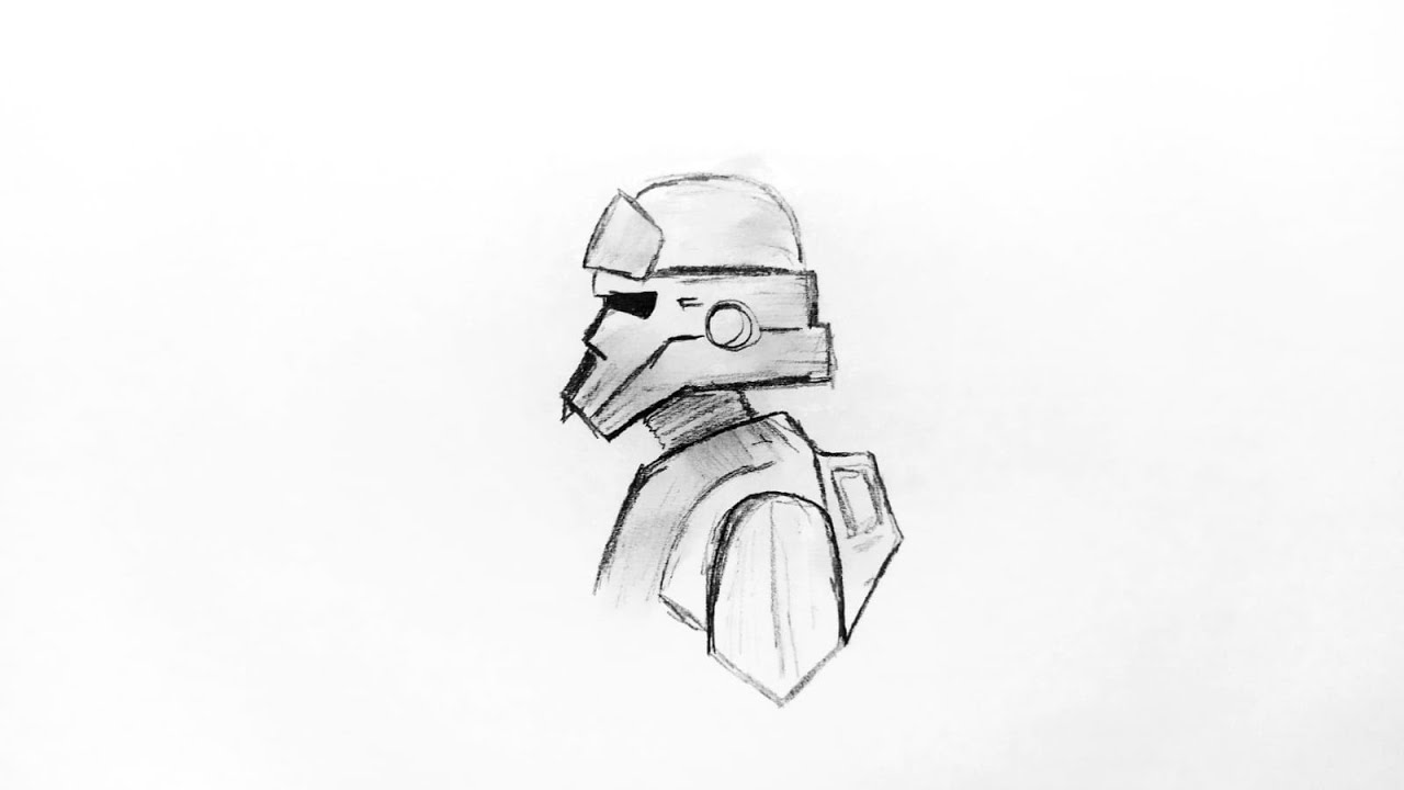 How to Draw Stormtrooper Helmet from Star Wars YouTube