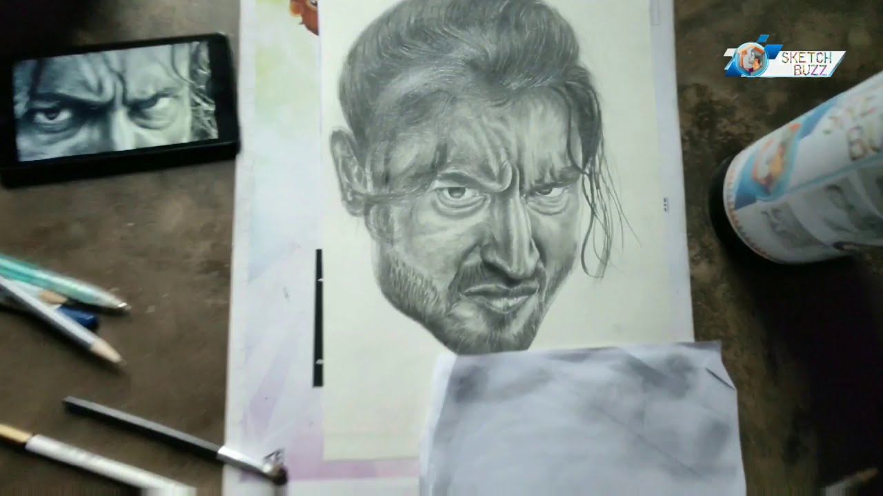 Vidyut Jamwal pencil sketch in film COMMANDO 3 FULL PENCIL SKETCH (TUTORIAL)