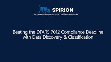 Beating DFARS 7012 with Data Discovery and Classification