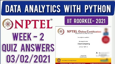 NPTEL 2021: Data Analytics With Python Week 2 Quiz Answers | Assignment 2 Answers | IIT Roorkee