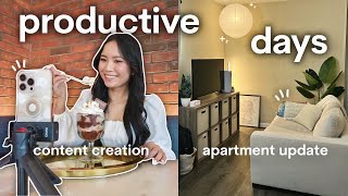 a realistic week as a full-time Content Creator 📹 work day behind-the-scenes + apartment update