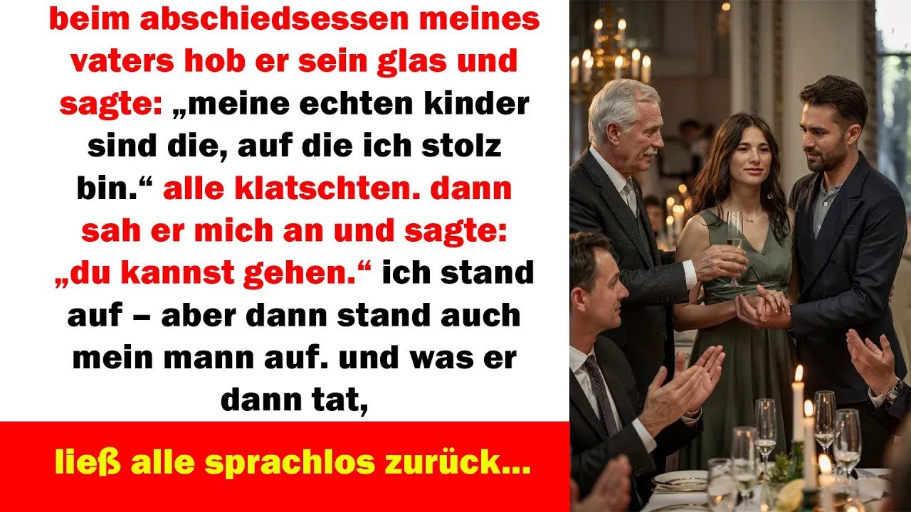 er warf mich beim abschiedsessen raus – doch was mein mann dann tat, brachte den saal zum schwe