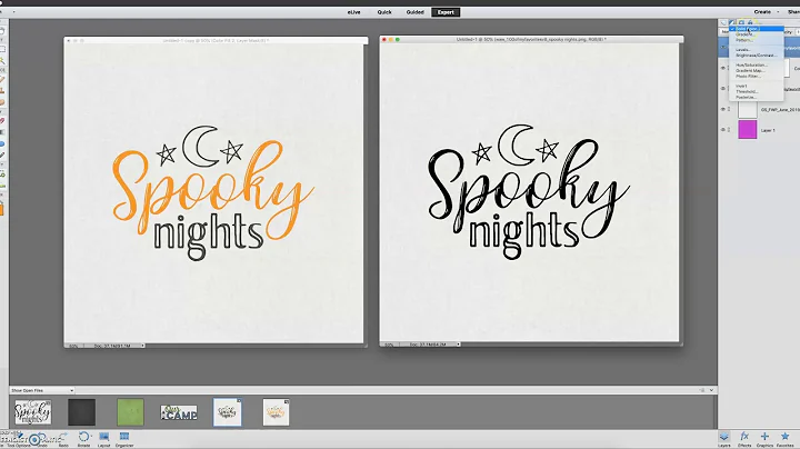Recolor Word Art with Adjustment Layers in PSE