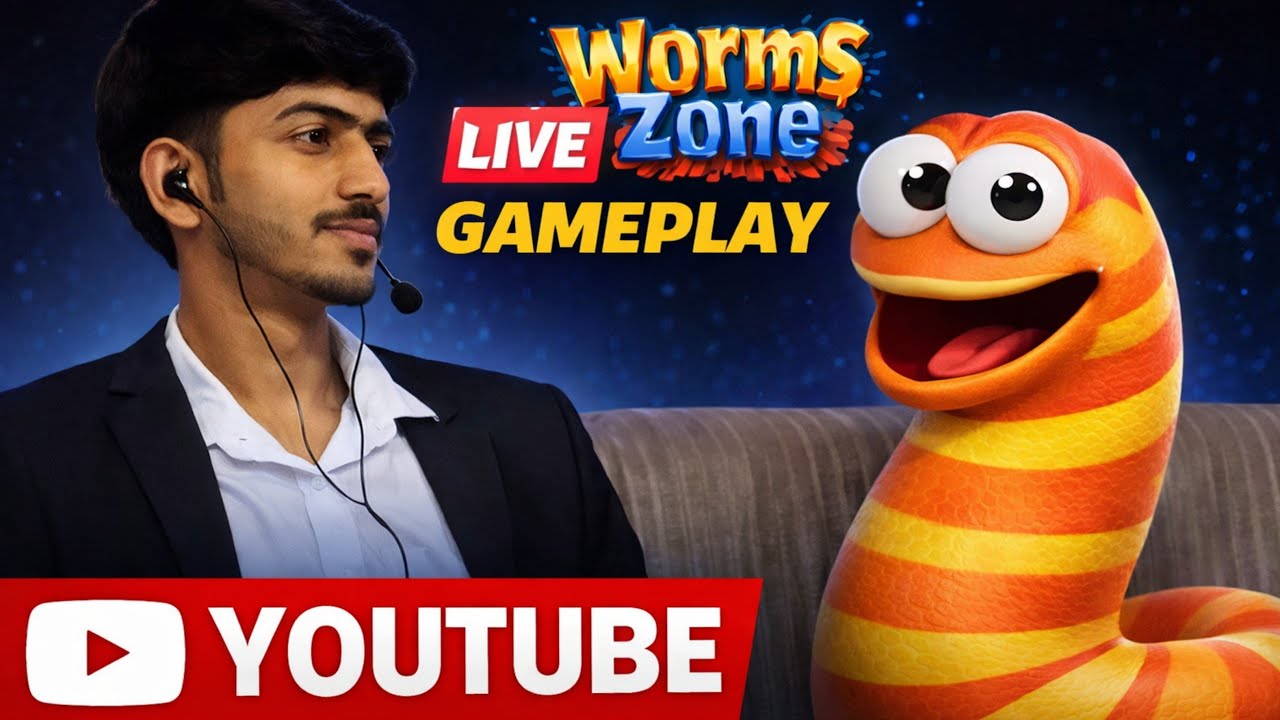 Worm zone live gameplay I'll made no 1 snake in this live 🐍👽