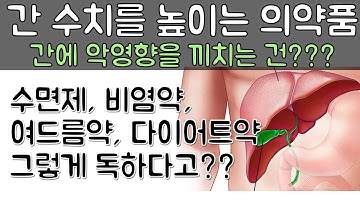 간에 악영향을 주는 의약품들, 비염약과 수면제, 스테로이드의 간독성은 의외네요