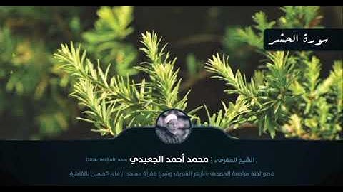 سورة الحشر || الشيخ المقرئ محمد أحمد الجعيدي رحمه الله