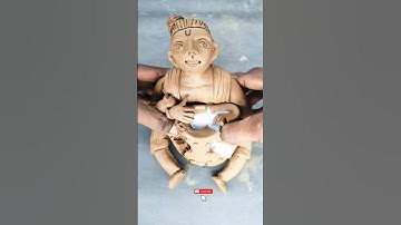 Makhan chor Krishna 🥰❤️ | How to make Clay Krishna Idols #makhan_chor #krishna #shorts #short