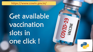 Alert for CoWin available vaccination slots | | Python Programming
