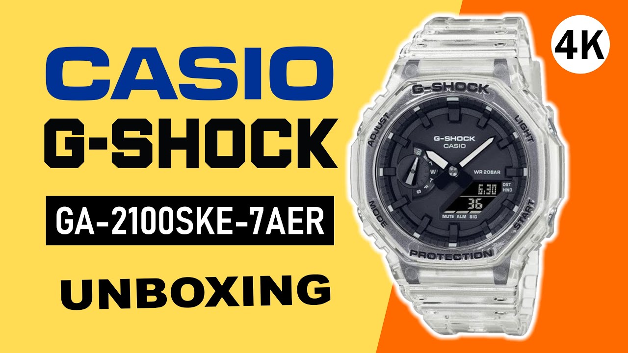 Casio G-Shock GA-2100SKE-7AER Unboxing 4K - YouTube
