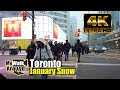 A Toronto January snow walk in downtown Toronto (4k walking video)