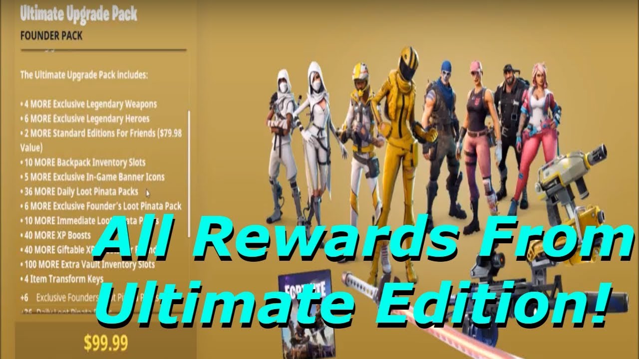 Fortnite All Rewards From Ultimate Edition Founder S Pack Showcase - fortnite all rewards from ultimate edition founder s pack showcase part 33