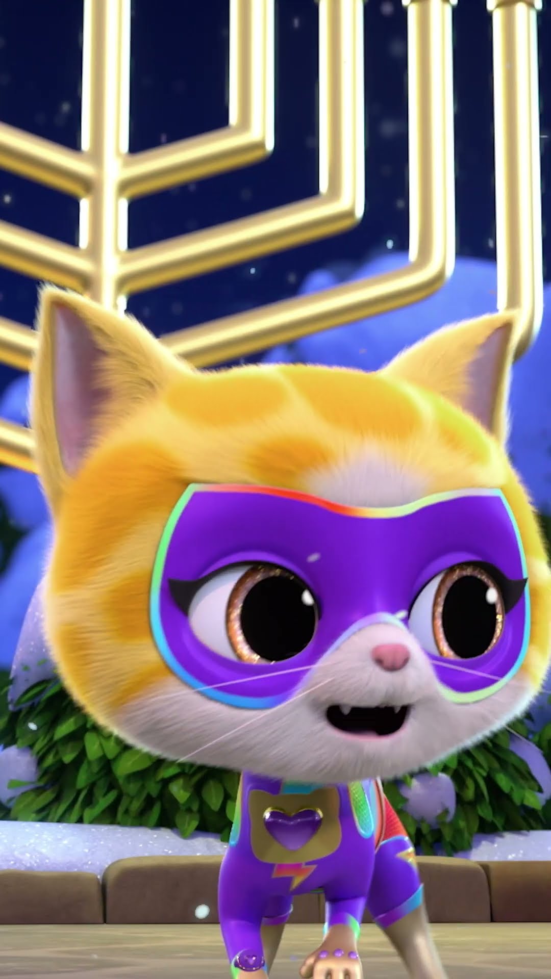 Hanukkah Lights! Lighting the night! #SuperKitties #DisneyJr.