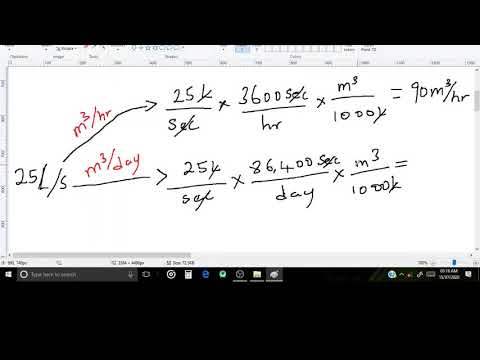 How to convert litres per second to cubic meters per day and cubic meters per hour