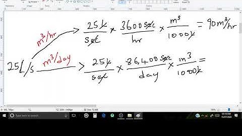How to convert litres per second to cubic meters per day and cubic meters per hour