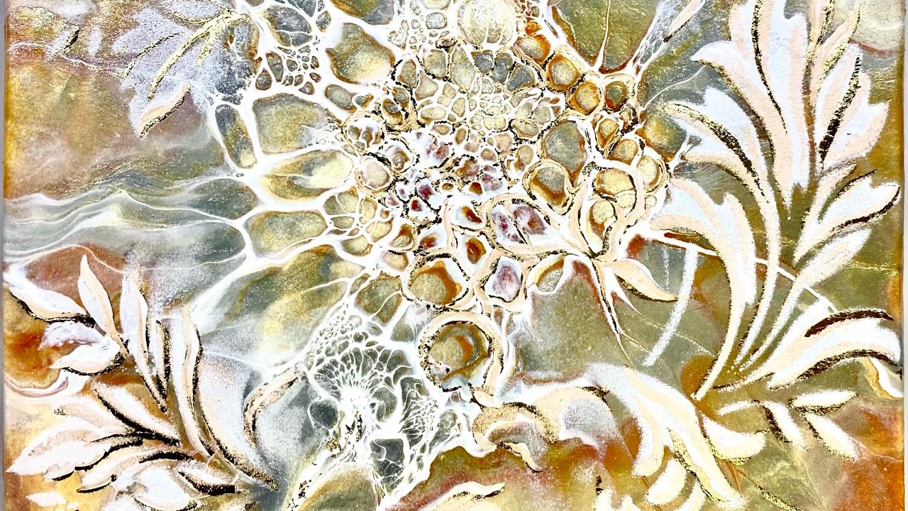 104) Bloom Technique with Antique Style Stencil/Easy way modify