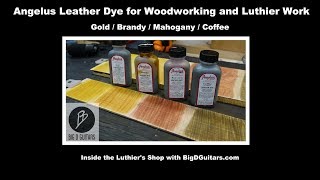 Gold Coffee Brandy Mahogany Angelus Leather Dye for Woodworking & Luthier Work