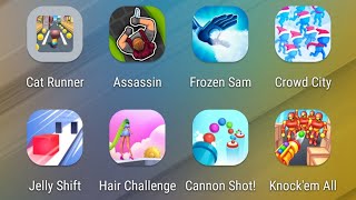 Cat Runner,Assassin,Frozen Sam,Crowd City,Jelly Shift,Hair Challenge,Cannon Shot,Knock'em All screenshot 5
