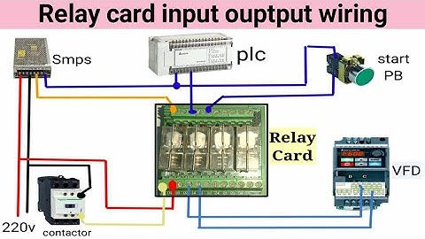 Relay card working and wiring | Relay card input output wiring |रिले कार्ड वायरिंग VFD और PLC के साथ