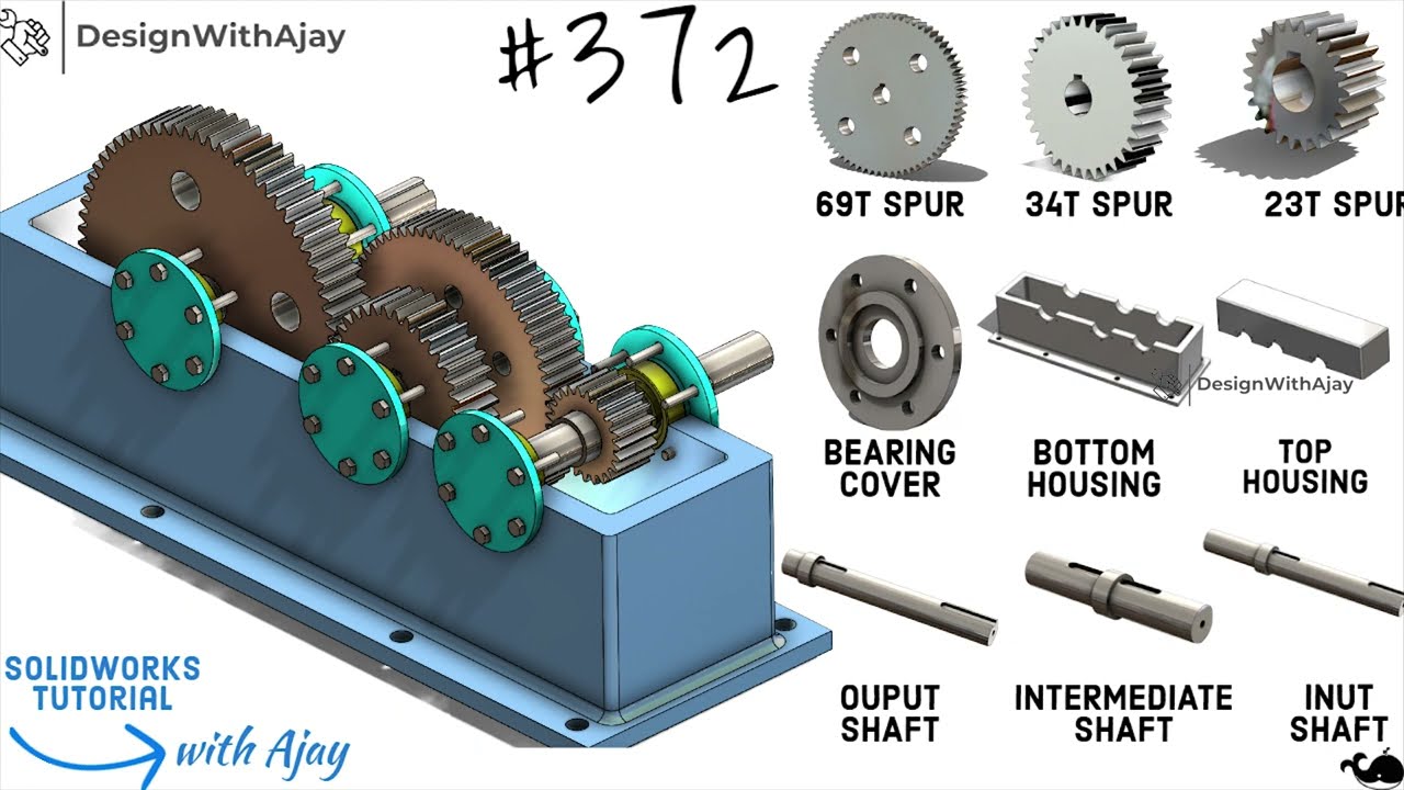 How to design Reduction Spur Gear Box Link in description #372