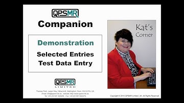 QPSMR Limited - QPSMR Companion Selected Entries Test