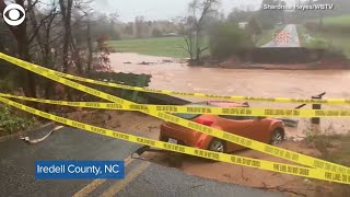 RAW | Washed out bridge in North Carolina