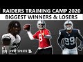 Raiders Training Camp 2020 Winners & Losers Before 53-Man Roster Cuts | Las Vegas Raiders Report