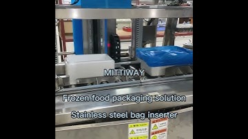 Frozen food packing bag inserter for sea food poly bag maker inserter machine