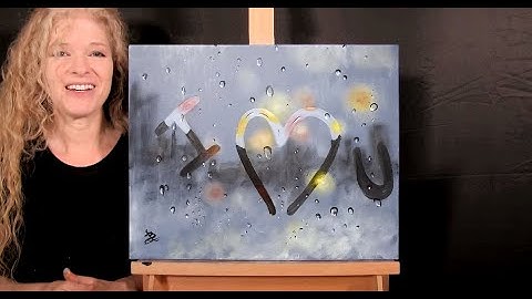 Learn How to Paint "RAINY DAY LOVE" with Acrylic Paint - Paint and Sip at Home - Fun Painting Lesson