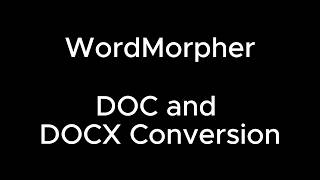 Celebrity 🔴 iPeeWell - WordMorpher Tutorial 8: Convert DOC to DOCX and DOCX to DOC Profile
