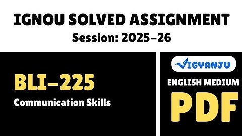 IGNOU BLI 225 Solved Assignment 2025-26 English Medium | IGNOU BLIS Solved Assignment 2025-26