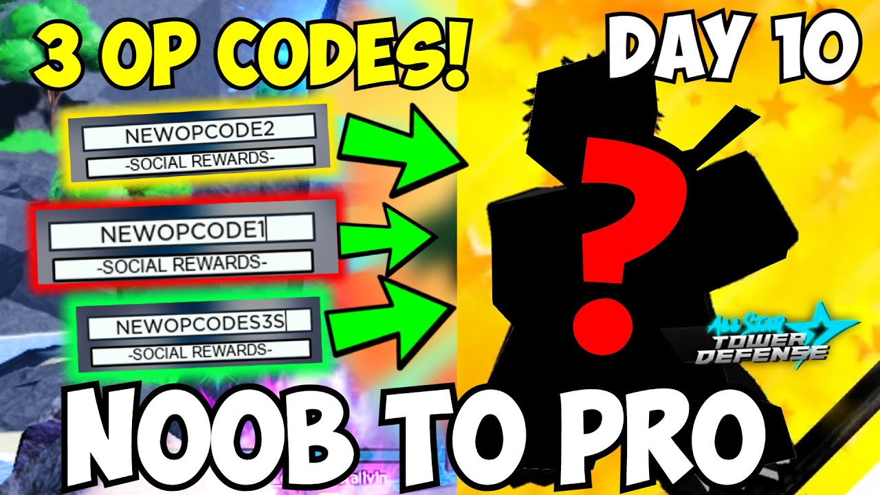 Day 10] Using 3 NEW OP CODES & Getting WORLD 3! (ASTD Noob To Pro - All  Star Tower Defense) 