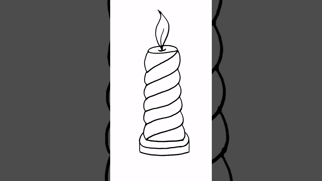 Easy Candle Drawing with pencil 