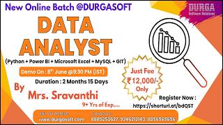 DATA ANALYST Online Training @ DURGASOFT