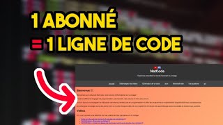 1 Abonné 1 Ligne De Code Sur Mon Site Web
