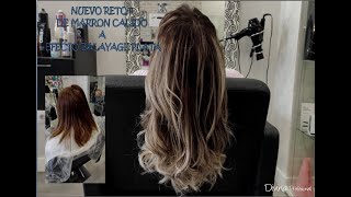 NUEVO RETO!! DE MARRON DORADO A BALAYAGE PLATA