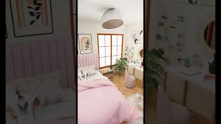 Cozy isometric bedroom #shorts #short #short #bedroomdesign #modernhousedesign #pink