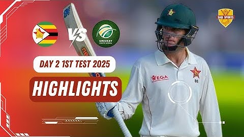 South Africa vs Zimbabwe 1st Test 2025 Day 2 Full Highlights | SA vs ZIM