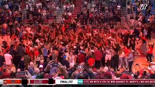 Loyola Marymount fans storm the court after thrilling upset vs #15 Saint Mary's