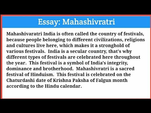 essay on mahashivratri 200 words