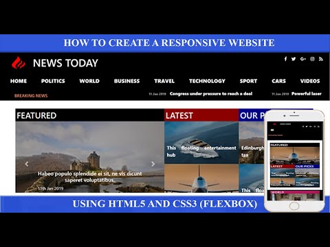 Build a responsive website using HTML5 and CSS3 (Flexbox)