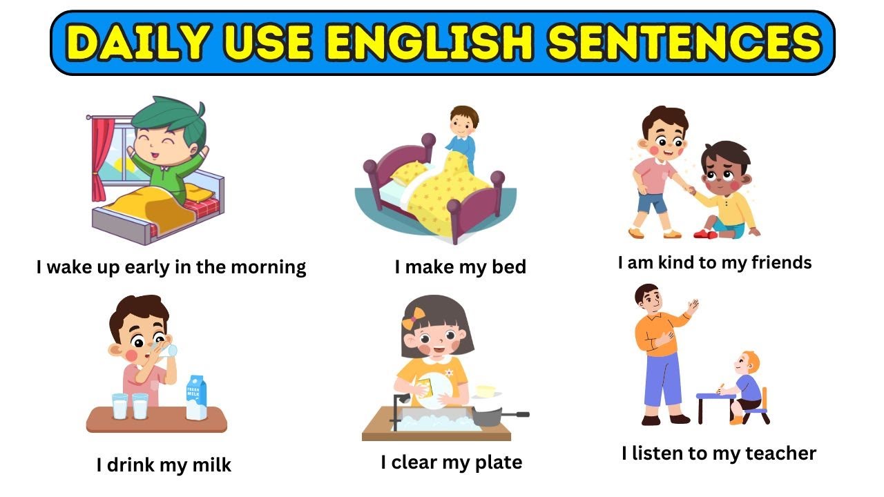 Daily Use English Sentences | Learn English Sentences For Kids| English ...