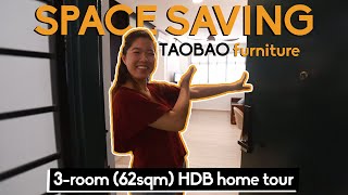 TAOBAO 3 room BTO HDB Home Tour (62sqm) | SAVE SPACE, SAVE MONEY!
