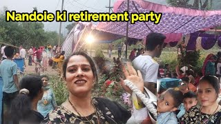 Nandoie ki retirement  party  village me // Nanand k sasuraal // Pehli baar gaye nanad k ghar