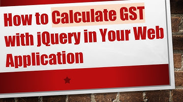 How to Calculate GST with jQuery in Your Web Application