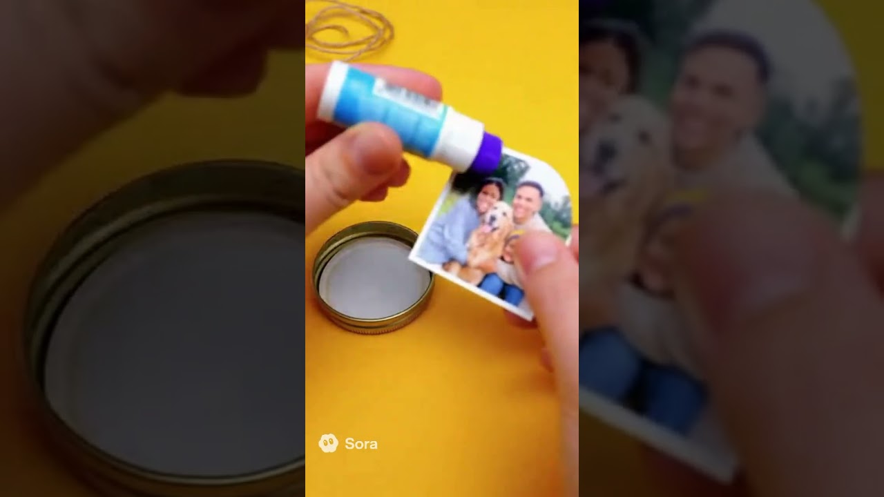 . DIY - Jar Lid Photo Frame
