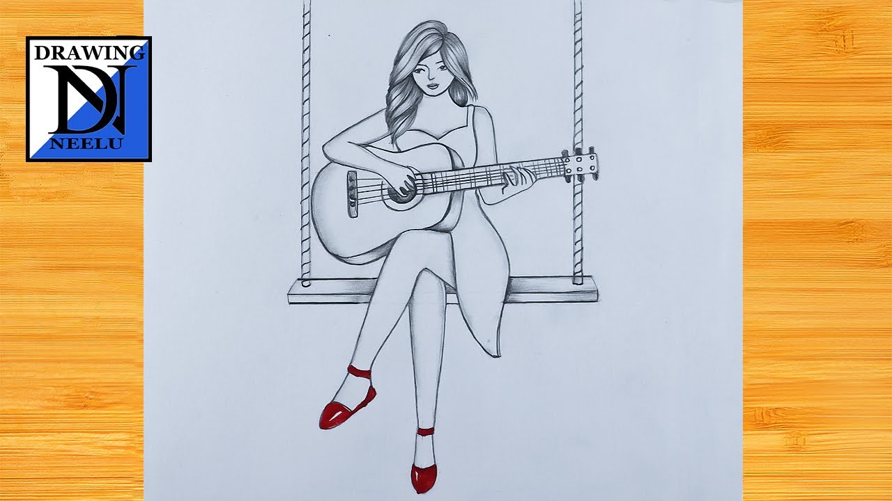 Girl Playing Guitar Drawing Stock Illustrations  1076 Girl Playing Guitar  Drawing Stock Illustrations Vectors  Clipart  Dreamstime