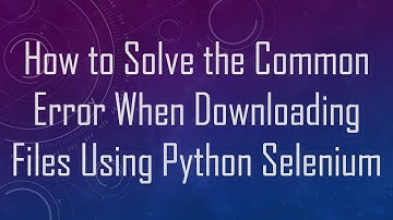 How to Solve the Common Error When Downloading Files Using Python Selenium