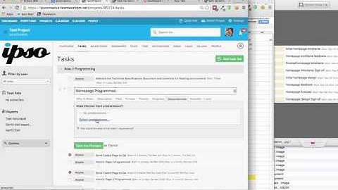 TeamWorkPM Task List Dependencies